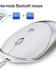 cheap -Wireless Mouse 5.0/3.0 Three Mode USB Bluetooth-compatible Silent Mice For Laptop Mac Rechargeable Mouse Slim Design Silver