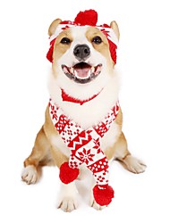 cheap -Dog Hat &amp; Scarf Set, Dog Knitted Hat Pet Christmas Winter Warm Caps Cute Accessories Neck Ear Warmer Hood Warm Scarf Party Decoration for Pet Cat and Dog fit for Small Medium Large Dogs