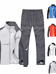 cheap -Men&#039;s 2 Piece Zipper Tracksuit Sweatsuit Long Sleeve Pocket Outfit Set Clothing Suit Athleisure Breathable Soft Running Jogging Exercise Sportswear Blue White Light Gray