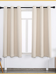 cheap -2 Panels Curtain Drape Window Treatments Room Darkening Grey Plain Solid for Living Room Kitchen Bedroom Patio Sliding Door Coffee Shop