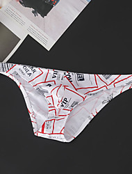 cheap -Men&#039;s Print Briefs Underwear Micro-elastic Low Waist 1 PC Green M