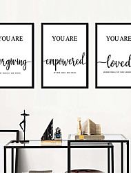 cheap -Wall Art Canvas Prints Painting Artwork Picture Black and White Motivational Words Home Decoration Décor Rolled Canvas No Frame Unframed Unstretched