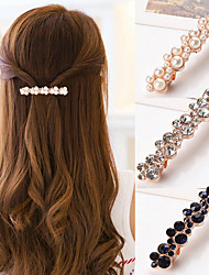 cheap -3 Pcs/set Colors Korean Crystal Pearl Hair Clips Elegant Women Barrettes Hairpins Grips Headwear Hair Accessories