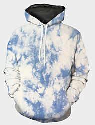 cheap -Men&#039;s Hoodie Graphic Tie Dye Hooded Daily 3D Print Basic Hoodies Sweatshirts  White