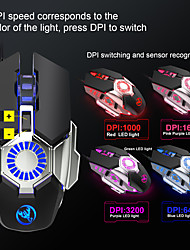cheap -J700 Wired USB Gaming Mouse / Ergonomic Mouse Led Breathing Light 1000/1600/3200/6400 dpi 4 Adjustable DPI Levels 6 pcs Keys 6 Programmable Keys