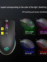 cheap -LITBest A867 Wired USB Gaming Mouse / Ergonomic Mouse RGB Light 6400 dpi 4 Adjustable DPI Levels 7 pcs Keys