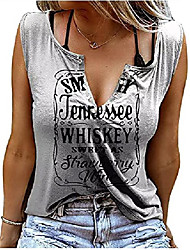 cheap -smooth as tennessee whiskey tank tops for women country music sleeveless t shirt v neck casual tees summer clothes