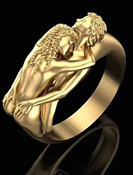 cheap -1pc Ring For Men Women Birthday Vintage Style Gold Alloy Love Statement Stylish Punk Ring