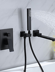 cheap -Bathtub Faucet - Contemporary Electroplated Wall Installation Ceramic Valve Bath Shower Mixer Taps