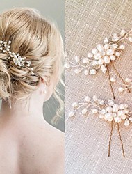 cheap -korean bride hairpin wedding jewelry pearl crystal beaded hairpin u-shaped clip wedding dress hair styling accessories