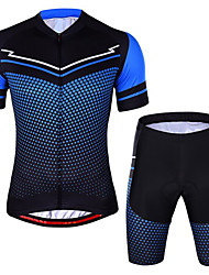 cheap -CAWANFLY Men&#039;s Short Sleeve Cycling Jersey with Shorts Mountain Bike MTB Road Bike Cycling Blue Black Geometic Vintage Bike Clothing Suit Polyester Breathable Sweat wicking Sports Geometic Vintage