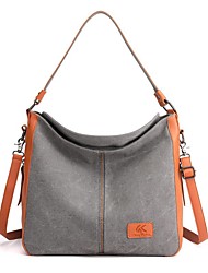 cheap -Women&#039;s 2022 Tote Handbags Tote Top Handle Bag Hobo Bag Canvas Zipper Daily Outdoor Black Gray Purple Khaki