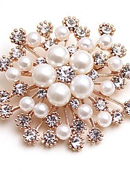 cheap -Synthetic Diamond Brooches Wedding Stylish Artistic Brooch Jewelry Gold Red For Daily Wear Date Festival
