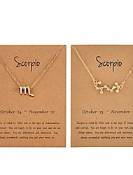 cheap -2pcs gold zodiac necklace 12 constellation necklace astrology horoscope star necklace birthday gifts for lover family (scorpio)