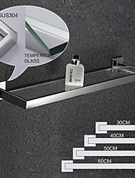 cheap -Bathroom Shelf / Bath Ensemble Adjustable Length / New Design / Creative Contemporary / Modern Stainless Steel / Tempered Glass / Metal 1pc - Bathroom Wall Mounted