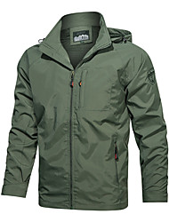 cheap -Men&#039;s Jacket Daily Winter Regular Coat Regular Fit Rain Waterproof Sporty Jacket Long Sleeve Solid Color Quilted Khaki Green Black