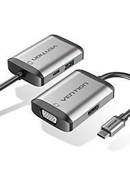 cheap -VENTION TFAHB USB 3.0 USB C to VGA USB 3.0 USB 3.0 USB C HDMI USB Hub 4 Ports For Windows, PC, Laptop