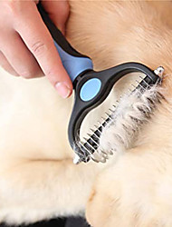 cheap -Pet Grooming Brush - Double Sided Shedding and Dematting Undercoat Rake Comb for Dogs and Cats,Extra Wide