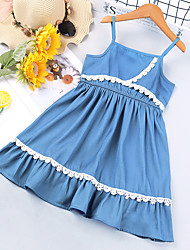 cheap -[90-130cm]sweet denim lace sling dress for girls