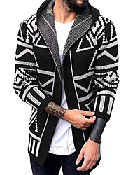 cheap -Mens Cardigan, Men&#039;s Shawl Collar Open Front Vintage Long Cardigan Ribbed Knit Sweater Outwear Coats with Pockets Winter Warm