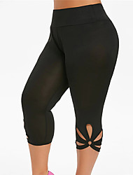 cheap -Women&#039;s Plus Size Chinos Capri shorts Solid Color Sporty Yoga Casual Vacation Natural Calf-Length Summer Green White Black L XL XXL 3XL 4XL