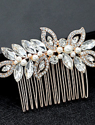 cheap -Romantic Cute Alloy Hair Combs / Flowers / Headdress with Imitation Pearl / Crystals / Rhinestones 1 PC Wedding / Special Occasion Headpiece