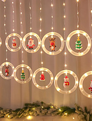 cheap -Christmas LED Curtain Light 3m 120LEDs USB Powered Christmas Snowman Lantern Copper Wire Curtain String Lights Bedroom Living Room Window New Year Holiday Decoration