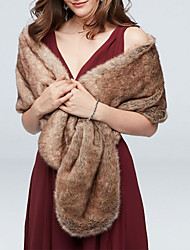 cheap -Sleeveless Elegant Faux Fur Wedding Party Women&#039;s Wrap With Solid