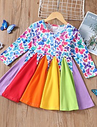 cheap -Toddler Little Girls&#039; Dress Butterfly Rainbow Dresses