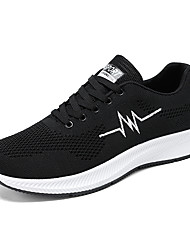 cheap -Men&#039;s Trainers Athletic Shoes Lace up Casual Daily Outdoor Walking Shoes Mesh Tissage Volant Breathable Shock Absorbing Wear Proof Black and White Black / Red Spring Summer