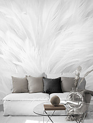 cheap -Mural Wallpaper Wall Sticker Covering Print Peel and Stick Self Adhesive White Feather Room Wallcovering PVC / Vinyl Home Decor