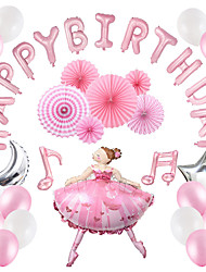 cheap -Girl Birthday Party Ballet Girl Balloon Musical Note Balloon Combo Set Decorative Balloons