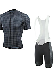 cheap -CAWANFLY Men&#039;s Short Sleeve Cycling Jersey with Bib Shorts Mountain Bike MTB Road Bike Cycling Black White Geometic Vintage Bike Clothing Suit Polyester Breathable Sweat wicking Sports Geometic