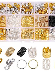 cheap -200 PCS Loc Hair Jewelry for Women Braids Dreadlock Accessories Metal Gold Hair Cuffs Decorations