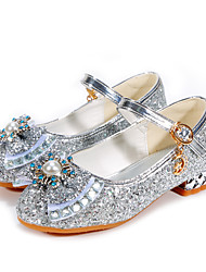 cheap -Girls&#039; Heels Flower Girl Shoes Formal Shoes Princess Shoes Leather PU Portable Walking Wedding Dress Shoes Little Kids(4-7ys) Big Kids(7years +) Daily Party &amp; Evening Walking Shoes Rhinestone Bowknot