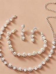 cheap -1 set Jewelry Set For Women&#039;s Anniversary Gift Prom Imitation Pearl Rhinestone Plaited Wrap Ball / Beach