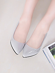 cheap -Women&#039;s Heels Pointed Toe Daily PU Loafer Solid Colored White Black Gray
