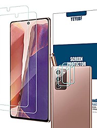 cheap -galaxy note 20 premium tempered glass screen protector + camera lens protectors by ye, [2 + 2 pack] [compatible fingerprint] [3d glass] [anti-scratch] screen protector