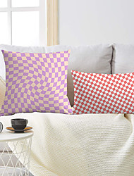 cheap -Checkered Double Side Cushion Cover 2PC Soft Decorative Square Throw Pillow Cover Cushion Case Pillowcase for Bedroom Livingroom Superior Quality Machine Washable Indoor Cushion for Sofa Couch Bed Chair