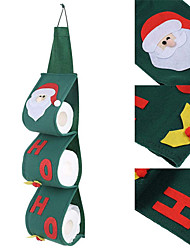cheap -3 Layers Santa Claus Pattern Toilet Roll Paper Covers Christmas Decor Bathroom Hanging Towel Napkin Storage Bag Organizer Holder