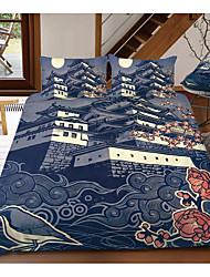 cheap -Japanese Duvet Cover Set Quilt Bedding Sets Comforter Cover Hotel Adult, Queen/King Size/Twin/Single(1 Duvet Cover, 1 Or 2 Pillowcases Shams) 3D Digital Print