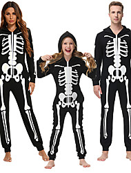 cheap -Skeleton / Skull Zentai Suits Cosplay Costume Outfits Kid&#039;s Adults&#039; Men&#039;s Cosplay Halloween Christmas Halloween Festival / Holiday Polyester Black Men&#039;s Women&#039;s Easy Carnival Costumes