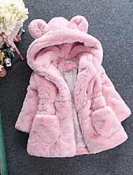 cheap -Kids Girls&#039; Coat White rabbit ears wool sweater (plus velvet thickening) Pink Bunny Ears Wool Sweater (Padded Cotton) Black rabbit ears wool sweater (plus velvet thickening) Rabbit Winter Adorable