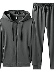 cheap -men tracksuit streetwear casual men&#039;s set hoodies sportswear mens two pieces set zipper jacket+pants sports suit,gray,4xl