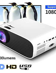 cheap -W90 LED Projector WIFI Projector Keystone Correction WiFi Bluetooth Projector Video Projector for Home Theater WVGA (800x480) 1200 lm Android6.0 Compatible with HDMI USB TF VGA