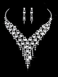 cheap -Women&#039;s Bridal Jewelry Sets Long Flower Classic Imitation Diamond Earrings Jewelry White For Wedding Gift 1 set