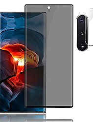 cheap -galaxy note 10 plus privacy screen protector +2 pack camera lens protector,for samsung galaxy note 10 plus/note 10+ 5g (6.8&quot;) 3d full coverage, 9h hardness, easy to install screen protector