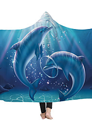 cheap -Hooded Blanket Hooded Blanket Home Blanket Children&#039;s Blanket Thicker Blanket Cover Blanket Double Blanket Dolphin Series