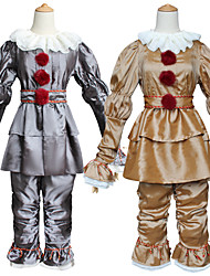cheap -Pennywise It Clown Killer Clown Cosplay Costume Outfits Costume Teen Adults&#039; Men&#039;s Halloween Halloween Festival / Holiday Cotton / Polyester Blend Gray / Light Gold Men&#039;s Women&#039;s Couple&#039;s Easy / Top