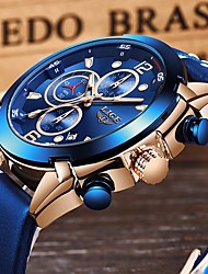 cheap -LIGE Sport Watch Quartz Watch for Men&#039;s Men Analog Quartz Sporty Chronograph Day Date Alloy Leather / One Year